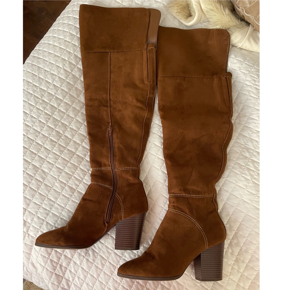 Jasmin Brown Thigh High Boots